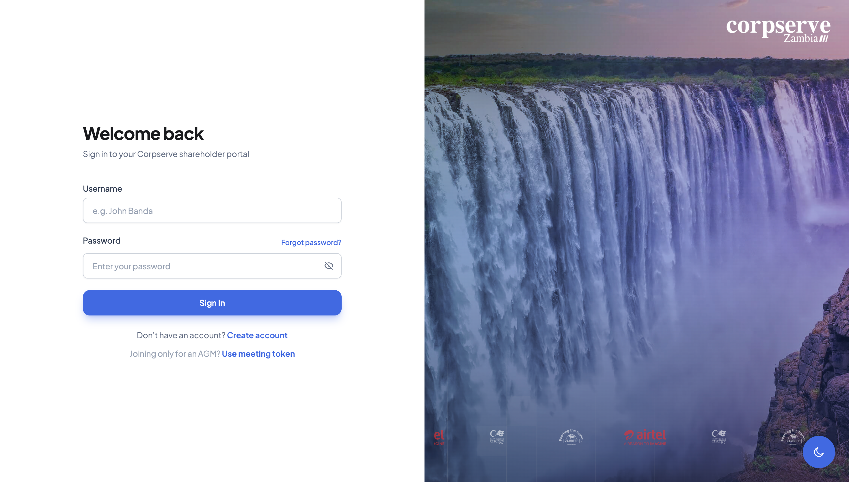 Corpserve Zambia Login